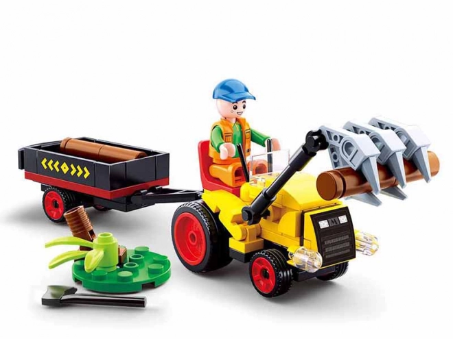 Sluban Ville Ferme Tracteur avec remorque