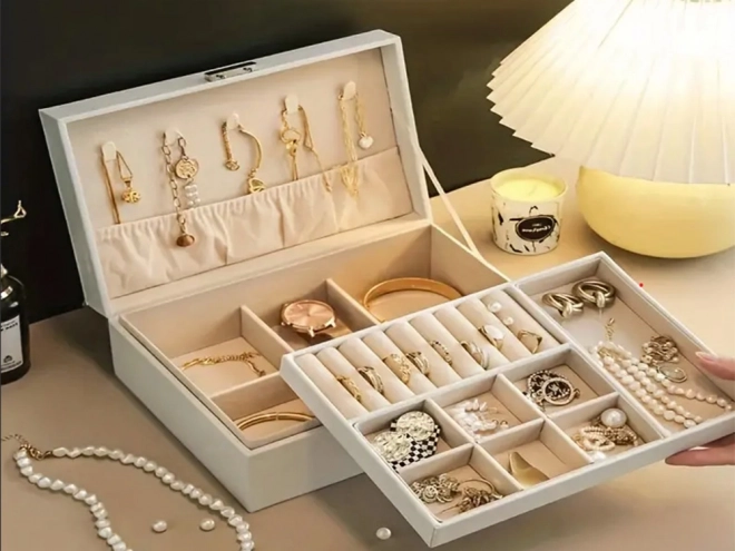 Organiseur/boîte à bijoux - élégant coffret