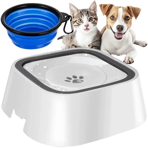 Bols d'eau pour chiens et chats avec fonction anti-éclaboussure - Set de 2 pièces