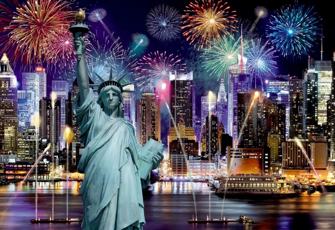 Puzzle en bois New York nocturne 2 en 1