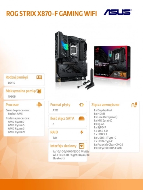 carte mère de jeu ROG Strix X870-F Gaming WiFi