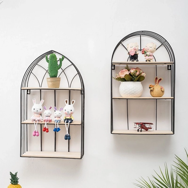 Étagère murale, noire, décorative, style LOFT - hauteur 45 cm