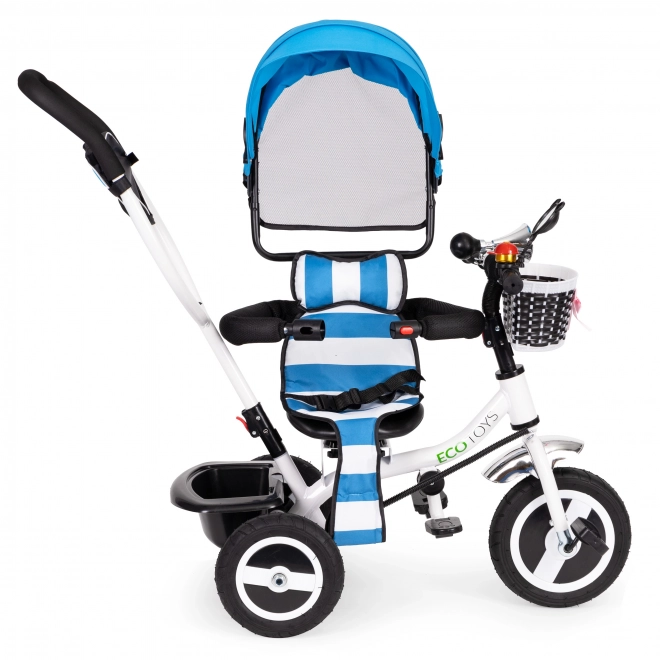 Tricycle, voiture à roues, toit bleu rotatif