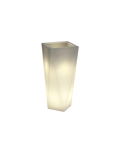 Pot de fleur design MONUMO VASO blanc avec éclairage