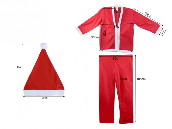 Costume de Noël Santa pour garçon avec chapeau et barbe