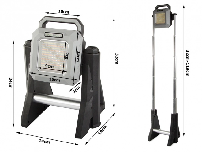 Projecteur télescopique LED rechargeable 3000 lumens