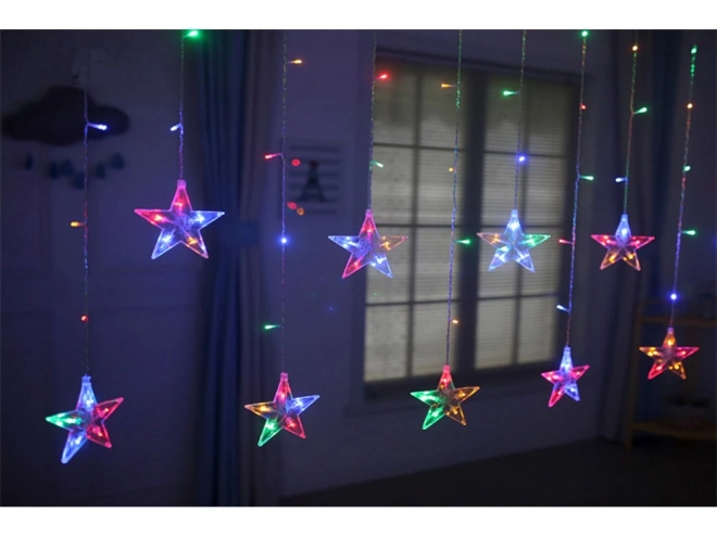 Rideau lumineux coloré avec étoiles sur USB