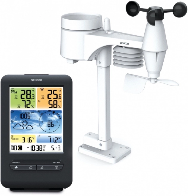 Station météo professionnelle avec capteur WiFi 5 en 1