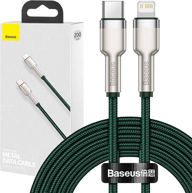 Câble Baseus USB‑C vers Lightning 2 m vert