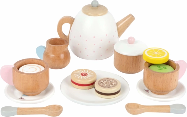 Small Foot Ensemble de service à thé en bois avec desserts