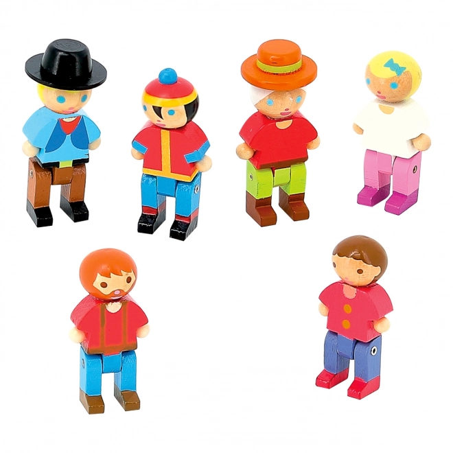 Figurines en bois Jeujura pour jeux de construction 6 pcs