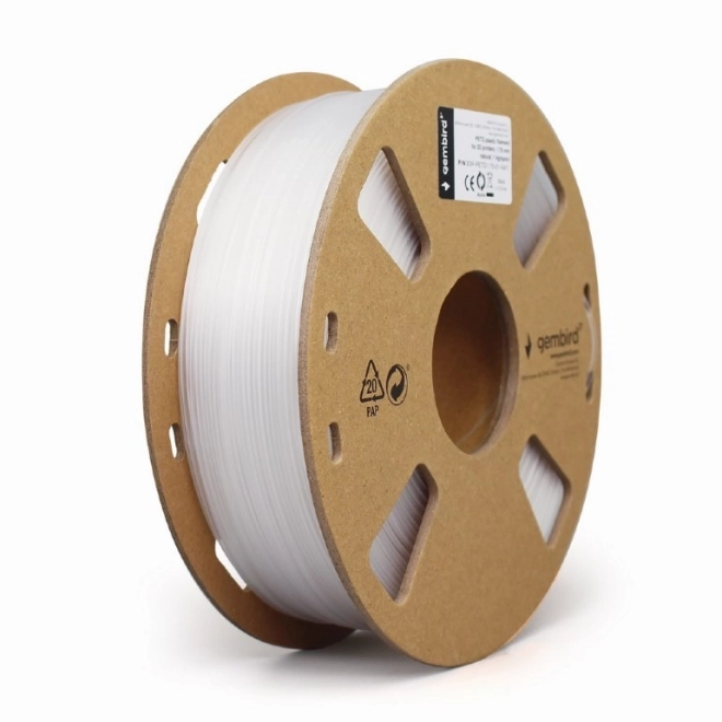 Filament pour imprimante 3D PETG/1,75 mm/1 kg/blanc