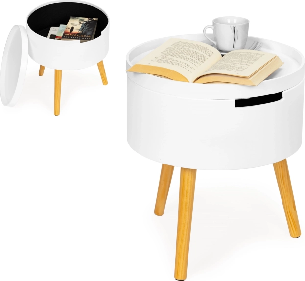 Table basse ronde avec espace de rangement ModernHome