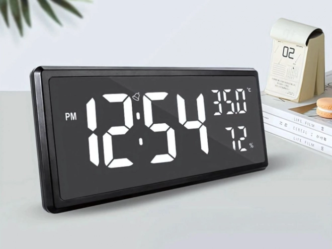 Horloge numérique avec écran LED et fonction de mesure de la température et de l'humidité