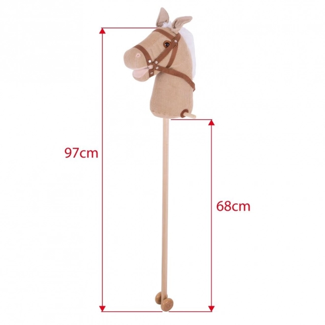 Cheval en velours côtelé sur bâton Bigjigs Toys