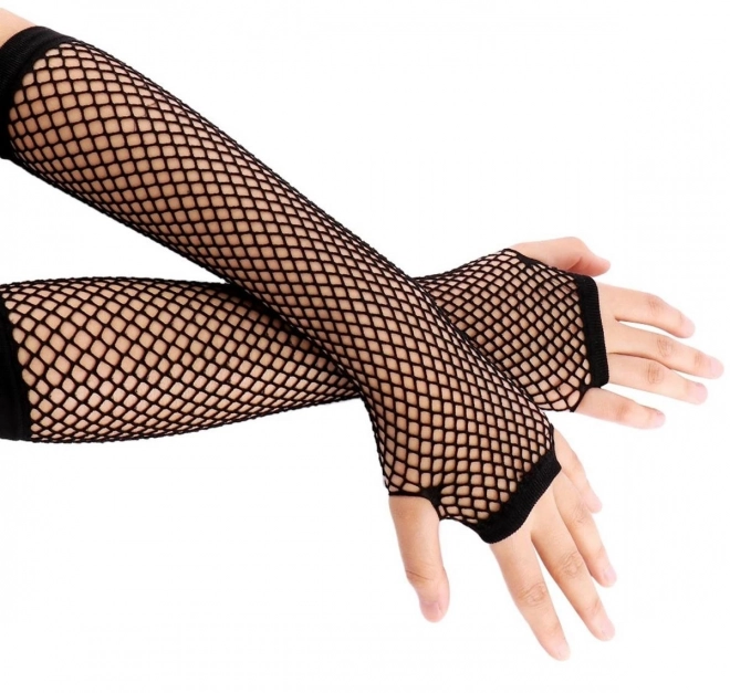 Longs gants en résille sans doigts