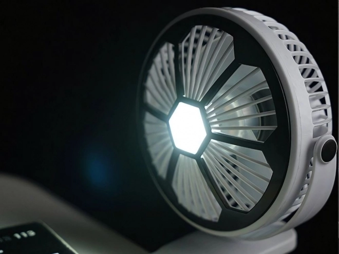 Ventilateur de bureau avec lumière LED et pince