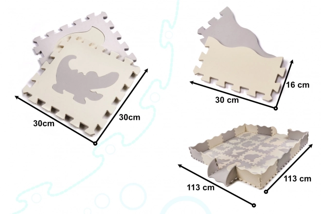 Puzzle mousse beige contrastée avec animaux