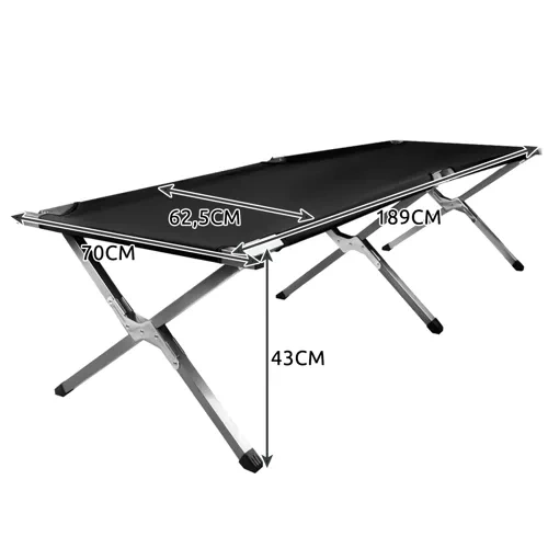 Lit de voyage pliant / lit de camping noir Trizand