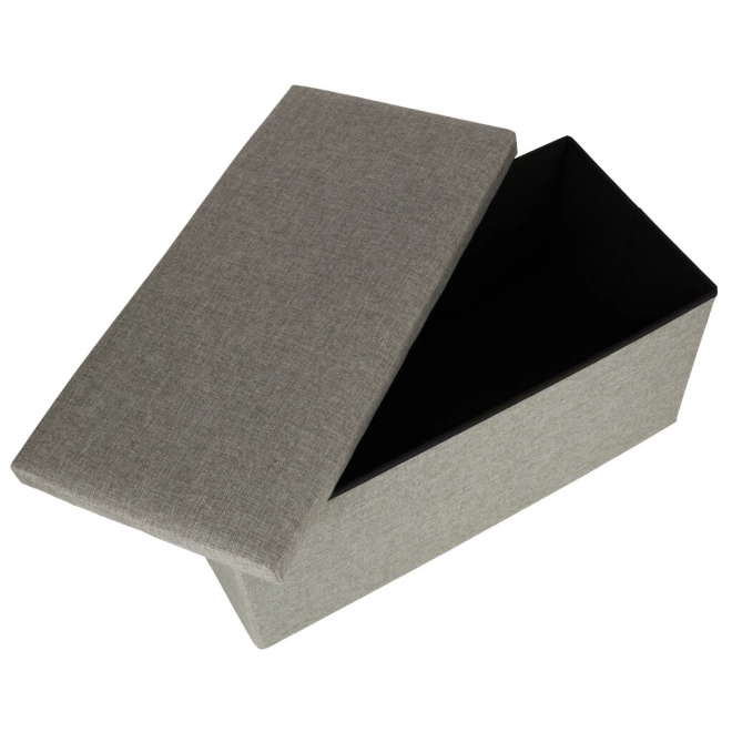Pufa pliable grise avec espace de rangement 76x38x38 cm