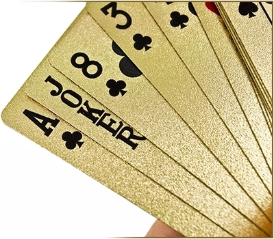 Cartes à jouer en plastique doré - $$$ dollar
