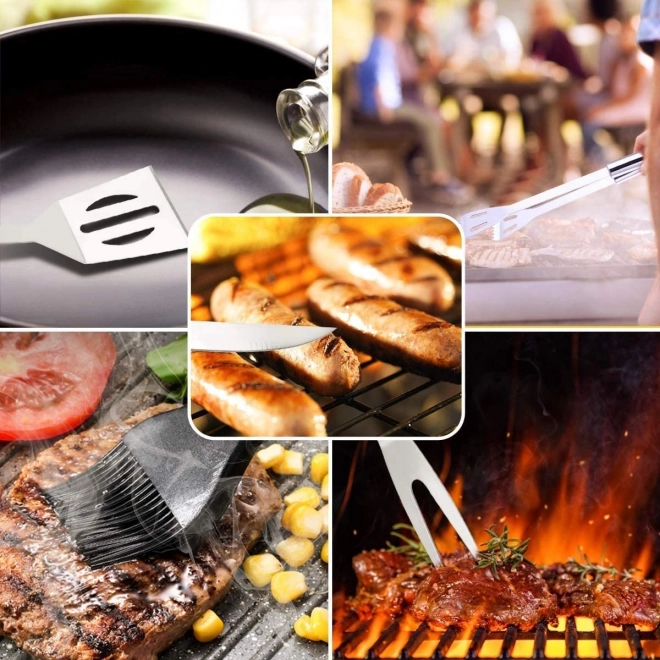 Ensemble d'outils de grillade 9 en 1 avec étui