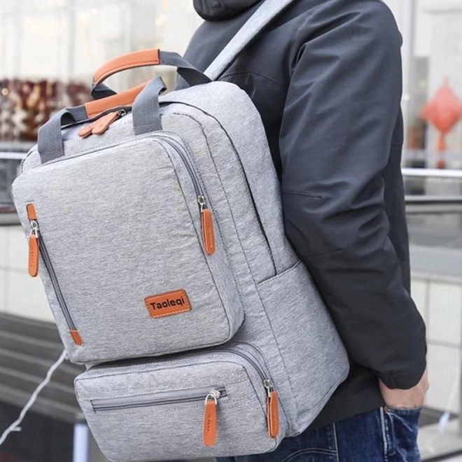 Sac à dos scolaire étudiant gris clair