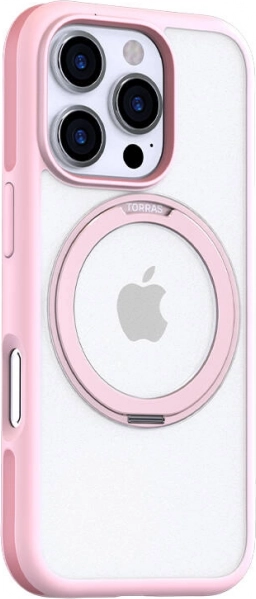 Torras Ostand R Fusion étui pour iPhone 16 Pro Max rose