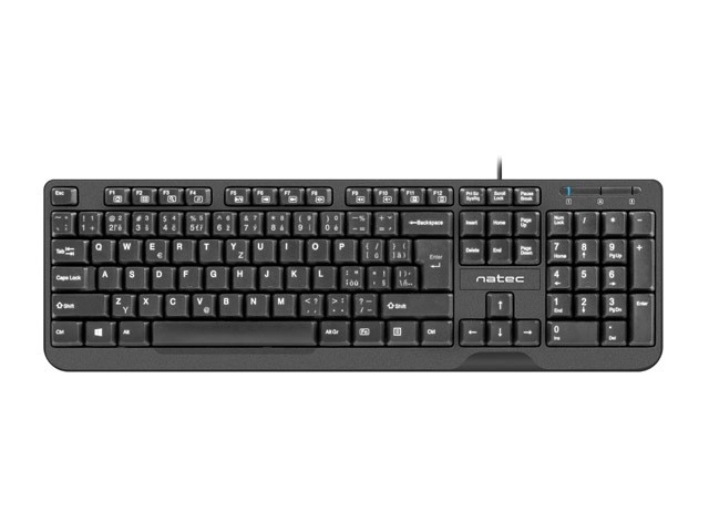 Clavier Natec Trout Slim USB CZ/SK 1.8m noir