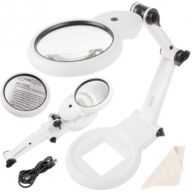 Loupe de table pour bijoutiers avec éclairage LED et alimentation USB