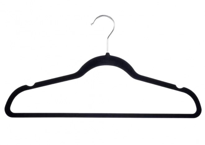 Ensemble de cintres en velours avec crochet pivotant noir 10 pièces