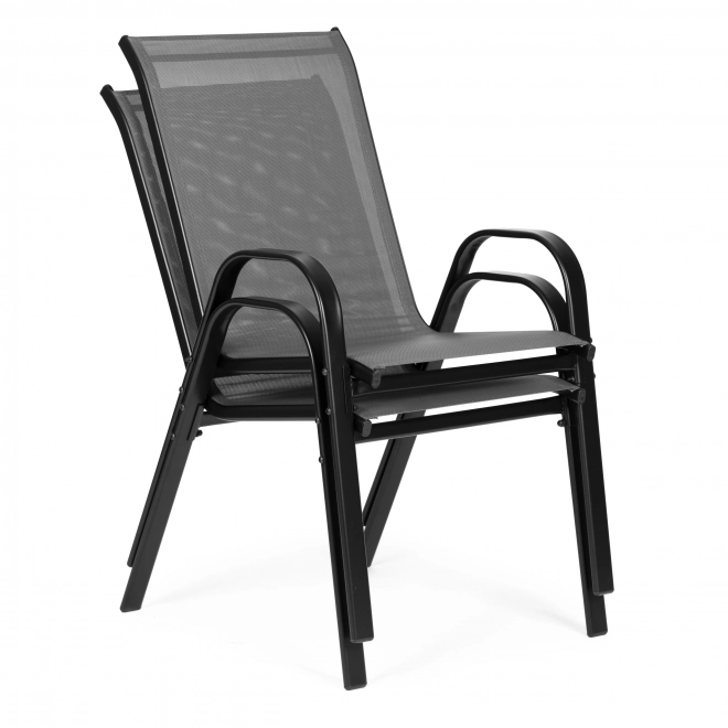 Ensemble de 2 chaises de jardin pour terrasse ou balcon gris MultiGarden