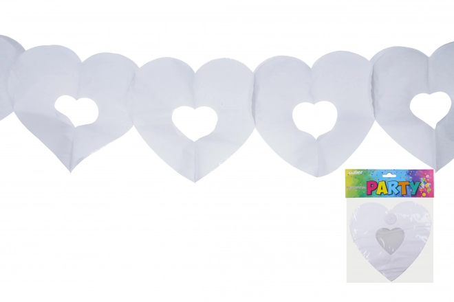 Guirlande blanche cœur 3 m