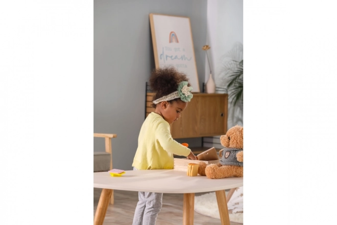 Repas en bois à découper