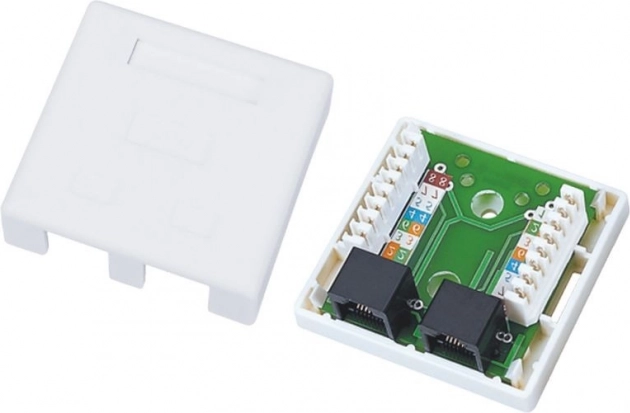 Prise murale UTP Cat.5e 2x RJ45