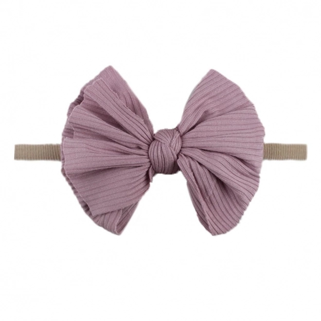 Bandeau enfant avec nœud - rose sale