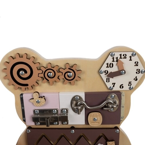 Tableau sensoriel en bois Ours Kruzzel