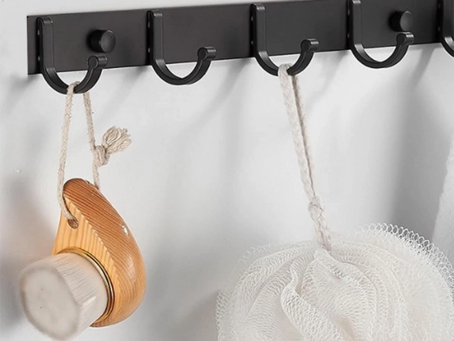 Porte-manteau mural de salle de bain avec 5 crochets