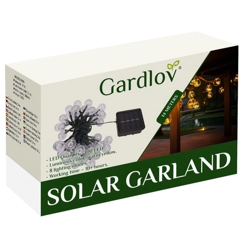 Guirlande solaire 12m IP65 Gardlov 24010