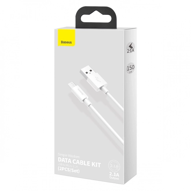 Ensemble de câbles de données Baseus USB vers Micro 2,1A 1,5m