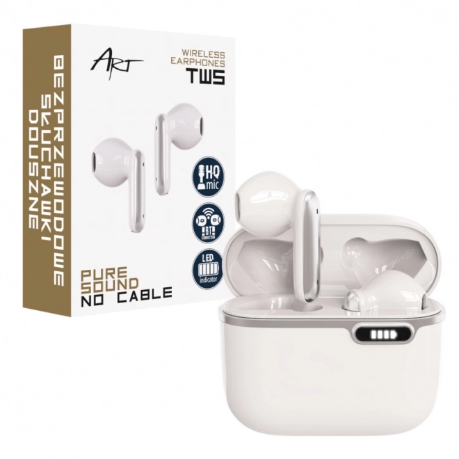 Écouteurs Bluetooth avec microphone HQ TWS blanc