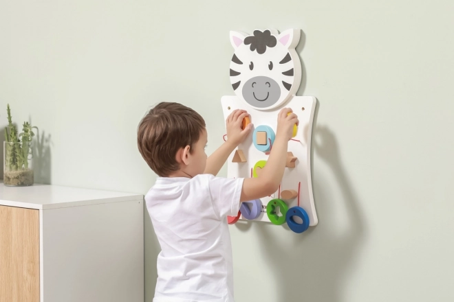 Jeu mural en bois - couleurs et formes