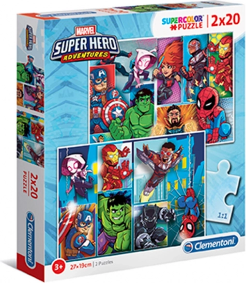 Puzzle Clementoni Marvel Super-héros 2x20 pièces