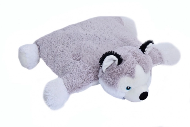 Coussin en peluche animal - husky