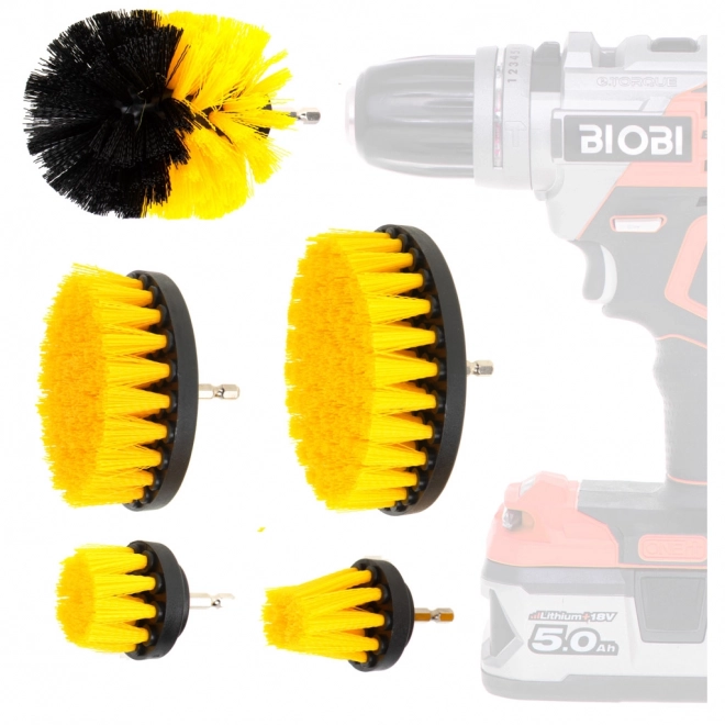 Brosses de nettoyage pour perceuse, set de 5 pièces