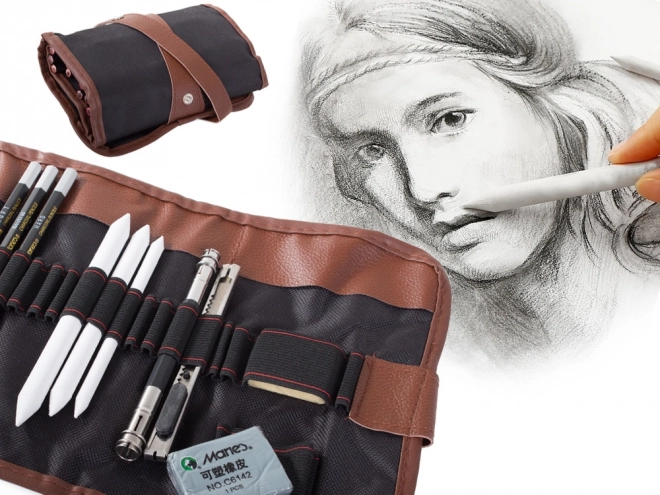 Ensemble de croquis professionnel avec valise