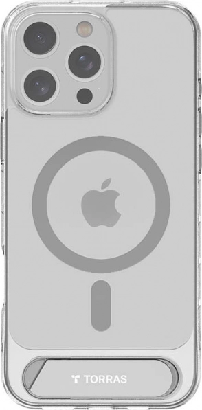 Coque magnétique transparente TORRAS Pstand avec béquille pour iPhone 16 Pro Max