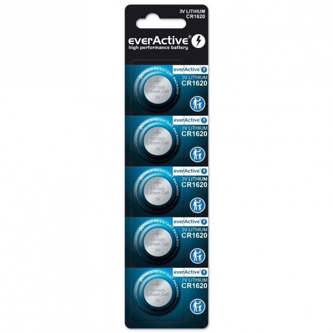 Pile lithium CR1620 - 5 pièces sous blister