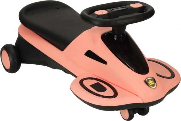 Porteur pour enfants avec roues LED et musique, rose et noir