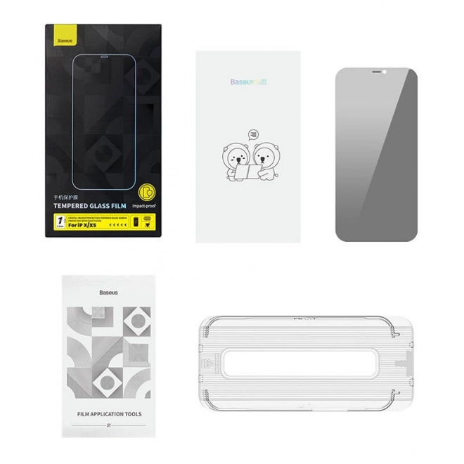 Baseus Crystal protection de la vie privée verre trempé pour iPhone X/XS